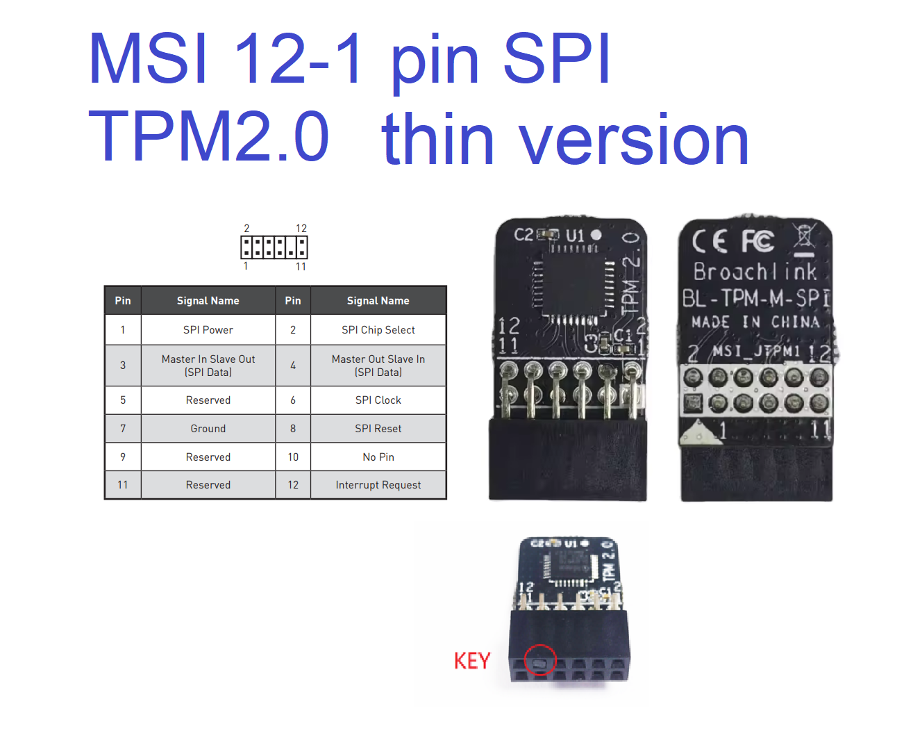 BL-TPM-M-SPI thin (12-1 pin)