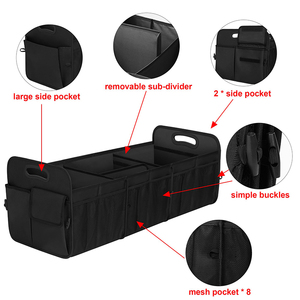 OEM Sang Trọng Có Thể Gập Lại Polyester Vải Oxford Thân Cây Tổ Chức Không Thấm Nước Đa-Ngăn Lưu Trữ Túi Xe Ô Tô SUV Làm Bền Lưới - Product Image 3