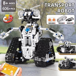 MOULD KING-bloques de construcción técnica para niños, Juguetes DIY, regalo de Navidad, aplicación de Control remoto, Robot Transbot 3 en 1, modelo MOC Bricks, 15046 - Product Image 4