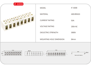 8 <strong>Inputs</strong> 8 <strong>Outputs</strong> 80A Bar-Type Screw Fastening Terminal Block UPS Inverter Connector Solar System Car Battery Power <strong>Devices</strong> - Product Image 2