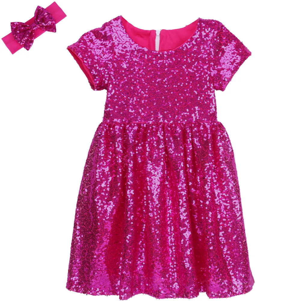 ग्रीष्मकालीन छोटी लड़कियों के फैशन आरामदायक चमकदार कपड़े, बच्चों की लड़कियों के लिए राजकुमारी पोशाक स्टेज प्रदर्शन