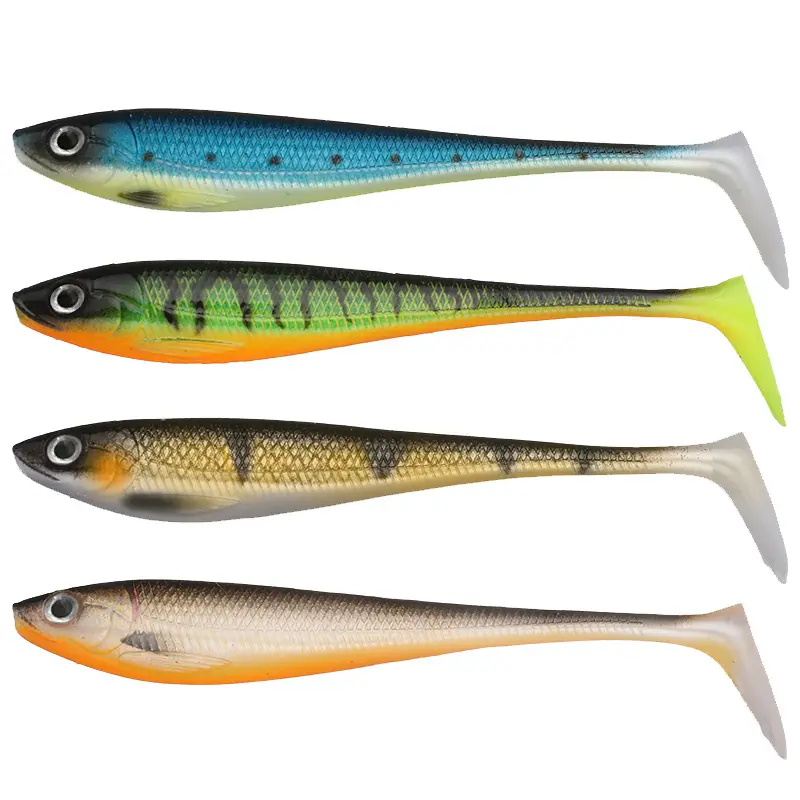 Đầy Màu sắc mềm thu hút 90mm 5g sâu mềm cá thu hút cá Shad Hướng dẫn sử dụng Silicone Bass t-tail swimbait mềm câu cá giải quyết thu hút mồi