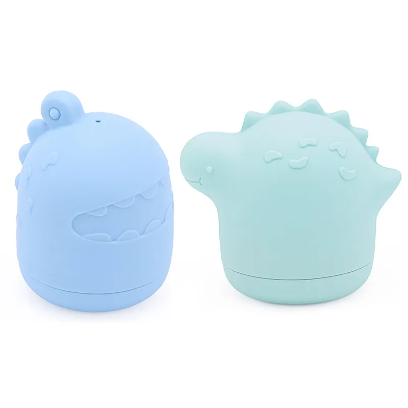 BPA Free Children Babe Juguetes De Dinosaurios Water Spray Silicone Animal Bath Toys Sets for Baby Shower