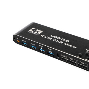 HDMl KVM交换机4K60Hz 2计算机共享2显示器，带4个USB 3.0端口支持 - Product Image 2