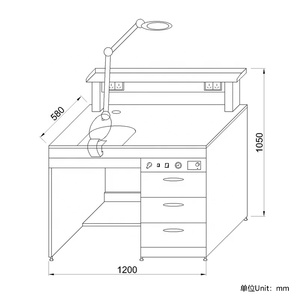 Laboratorio dentale stazione di lavoro tavolo in marmo con aspirapolvere e pistola ad aria compressa per attrezzature di laboratorio odontoiatrico - Product Image 5