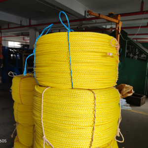 3 &amp;4 Strands Twisted 8 mm Yellow Polypropylene Rope with High Strength 100% New Material - Product Image 1