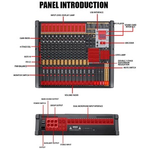 Mezclador de audio profesional de 16 canales, sistema de grabación de sonido de estudio con interfaz de audio, 1 unidad - Product Image 5