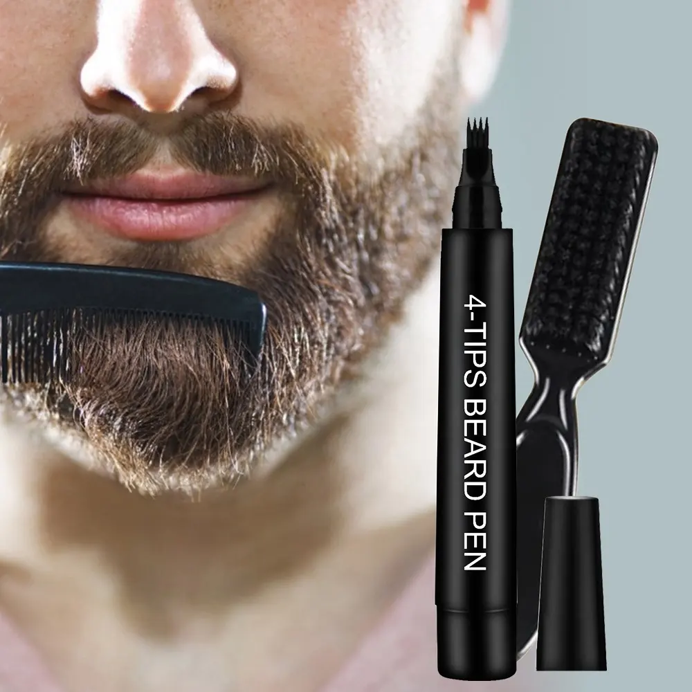 Penna per il riempimento della barba di riparazione dei baffi maschili con finitura naturale di lunga durata a prova di impermeabile di alta qualità