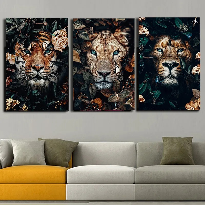 Animal Poster Tiger Lions jungle Wall Art Canvas Painting Home Decoration immagini per soggiorno Home Decor Painting