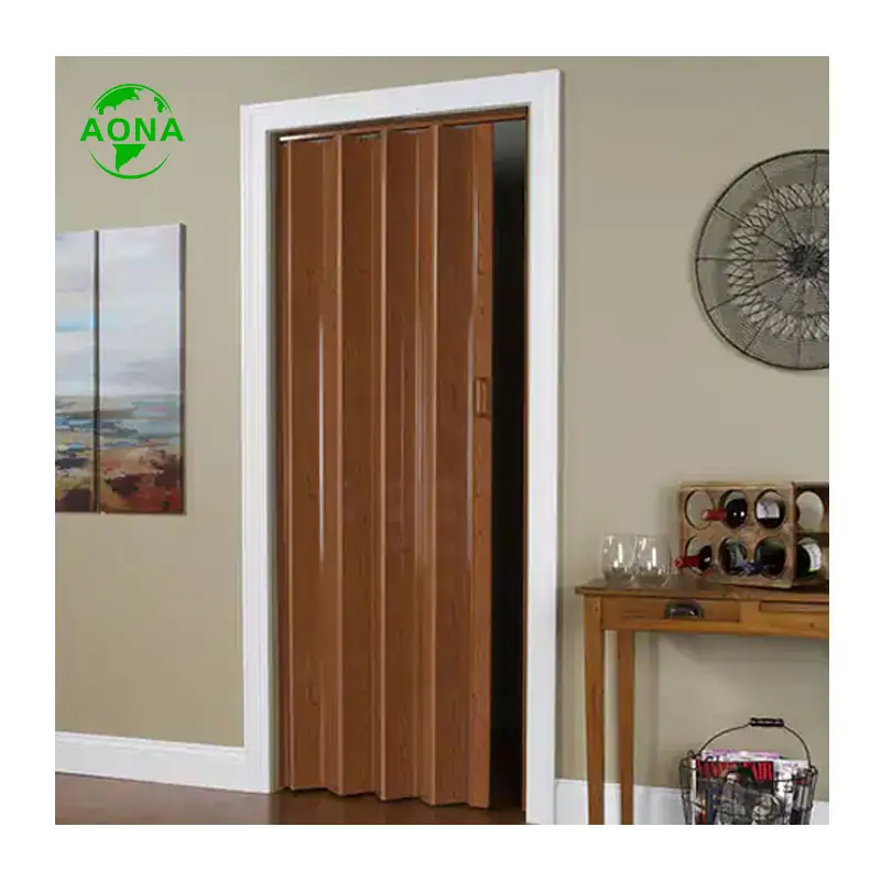 PVC Folding Door Sliding Door com acrílico PS Panel com Wave panels