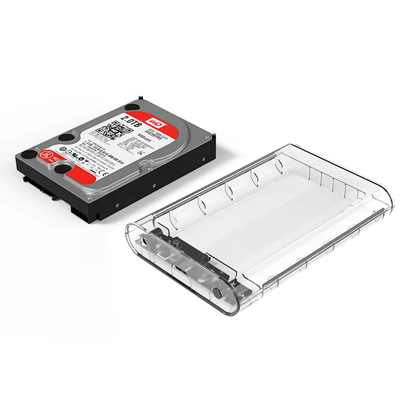 Fabrika kaynağı şeffaf PC mobil sabit disk kutusu taşınabilir enjeksiyon mobil sabit disk kutusu