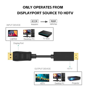 モニタープロジェクターコンピューター用の高品質ブラックディスプレイポートDP-HDMIオスアダプターコンバーターケーブル - Product Image 4