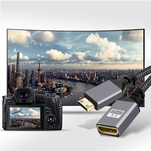 Mini chaqueta de PVC de alta definición, adaptador HDMI macho a hembra, Resolución 4K, Cable de conexión coaxial HD para Monitor de cámara HDTV