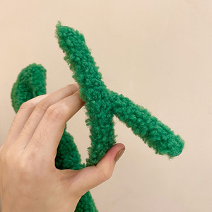 Lambs Wool <strong>Plush</strong> Hair Accessory Super Cute Rabbit <strong>Ears</strong> Bow Headbands Hair Band/clip Fur Knot Headband - Product Image 3
