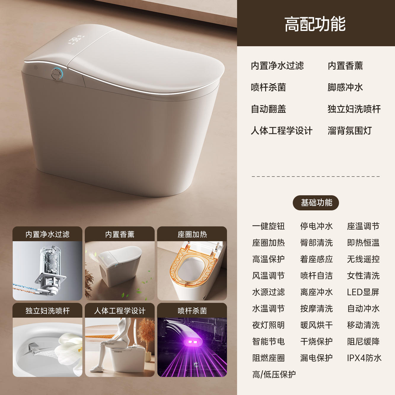 Version haut de gamme sans réservoir d'eau