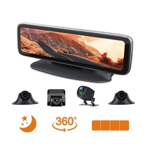 Factory Supply IPoster 12in <strong>Car</strong> Dashcam with DVR IPS AHD Room <strong>Mirror</strong> Monitor 360 Degree 4channel Panoramic View G-<strong>sensor</strong> Dashcam - Product Image 2