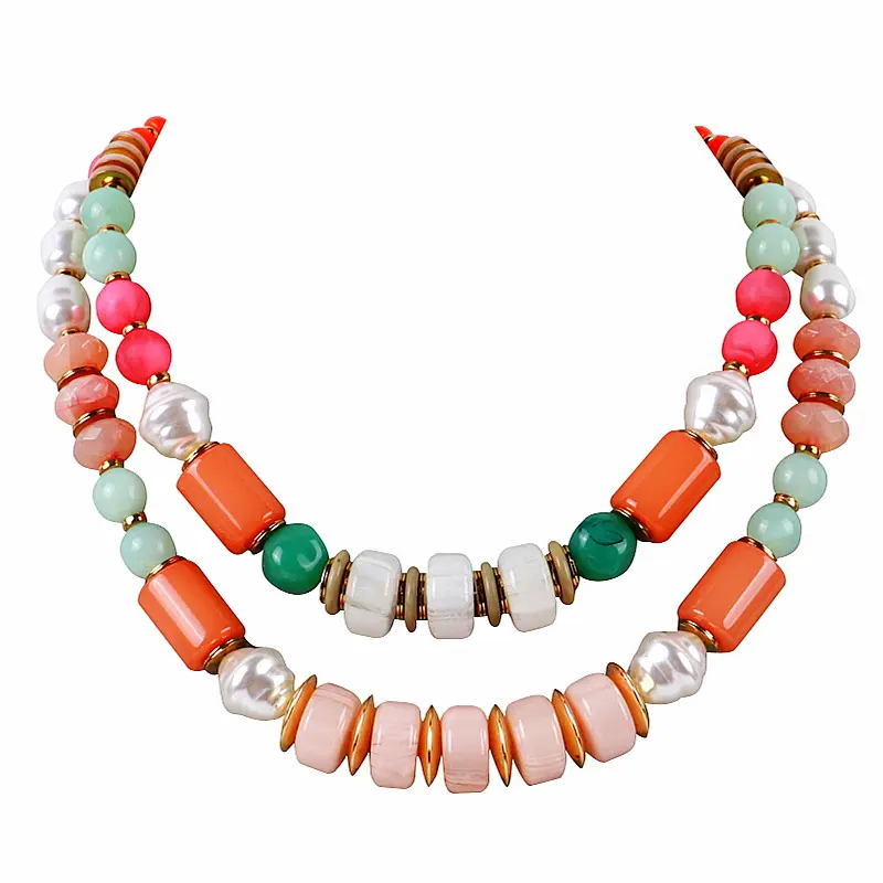 Ras du cou printemps et été bijoux collier 2023 fait à la main multicouche perle concepteur résine Girly cadeau romantique 1 pièce perles à la mode