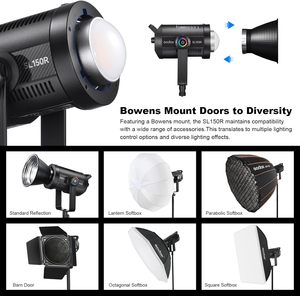 Godox SL150R 165W RGB ha condotto la luce Video 5600K Bowens Mount silenziosa illuminazione a uscita continua APP/2.4G di controllo - Product Image 6