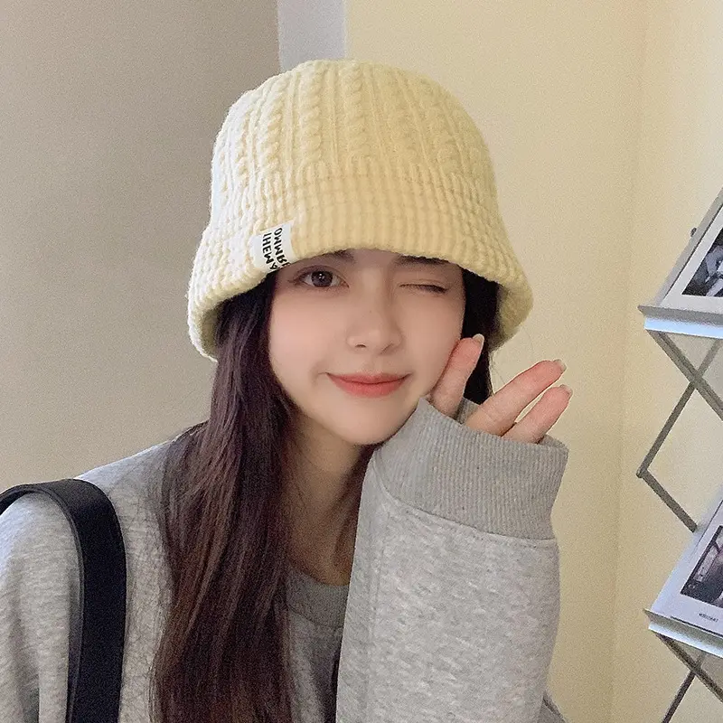 Chapéu e gorro feminino de lã, venda por atacado simples para mulheres, chapéus e tampas quente estilo coreano
