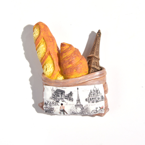 定制法国<span class=keywords><strong>3D</strong></span>食品树脂冰箱贴旅游纪念品巴黎可爱冰箱贴家居装饰用
