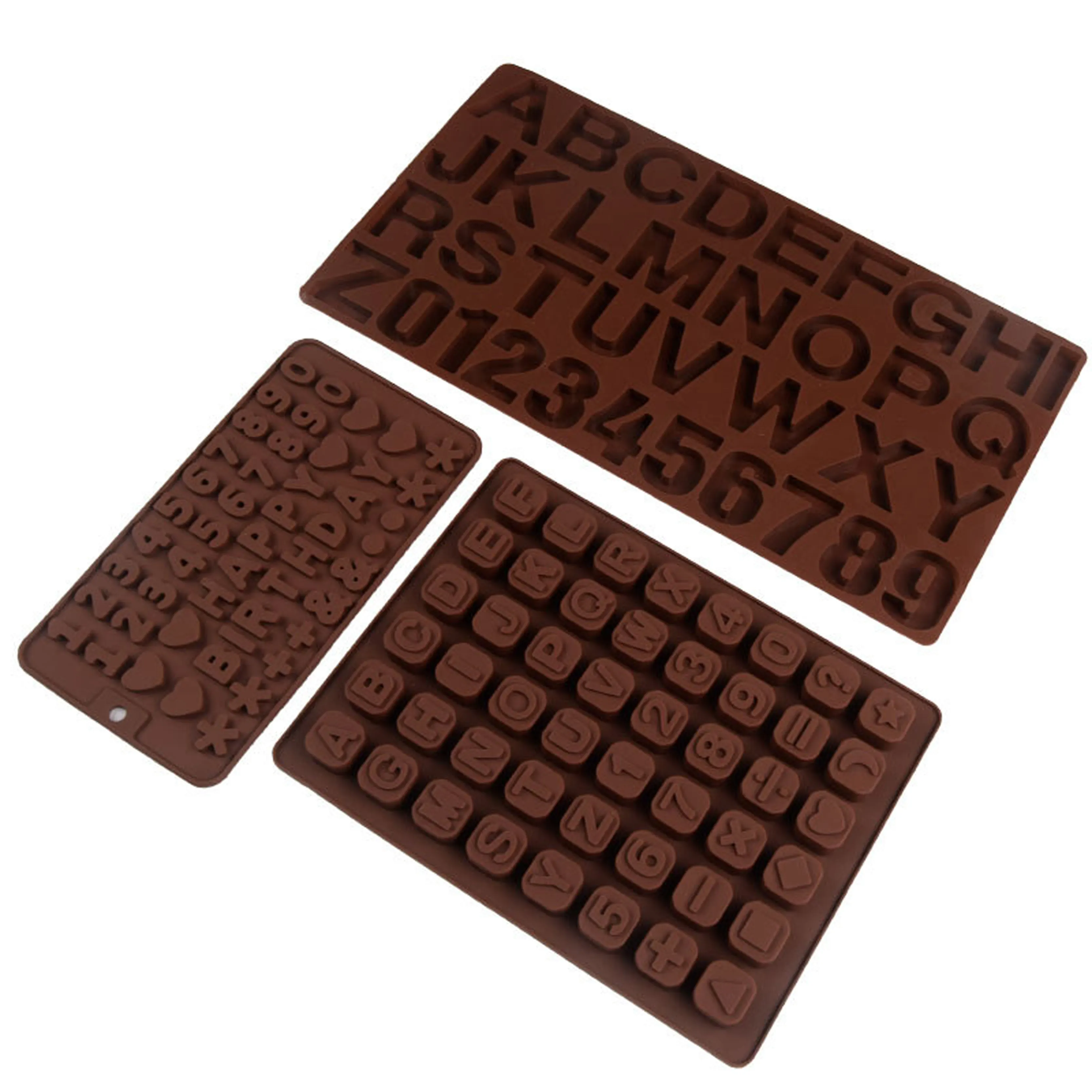 좋은 품질의 붙지 않는 3D 장식 DIY 베이킹 도구 실리콘 초콜릿 메이커 숫자 문자와 케이크 베이킹 금형