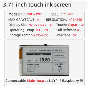 LILYGO 3,71 Zoll E-Tinte Display Tinte Bildschirm Entwicklungsbrett Modul für Raspberry Pi LILYPI mit Btb Schnittstellenbrett - Product Image 5