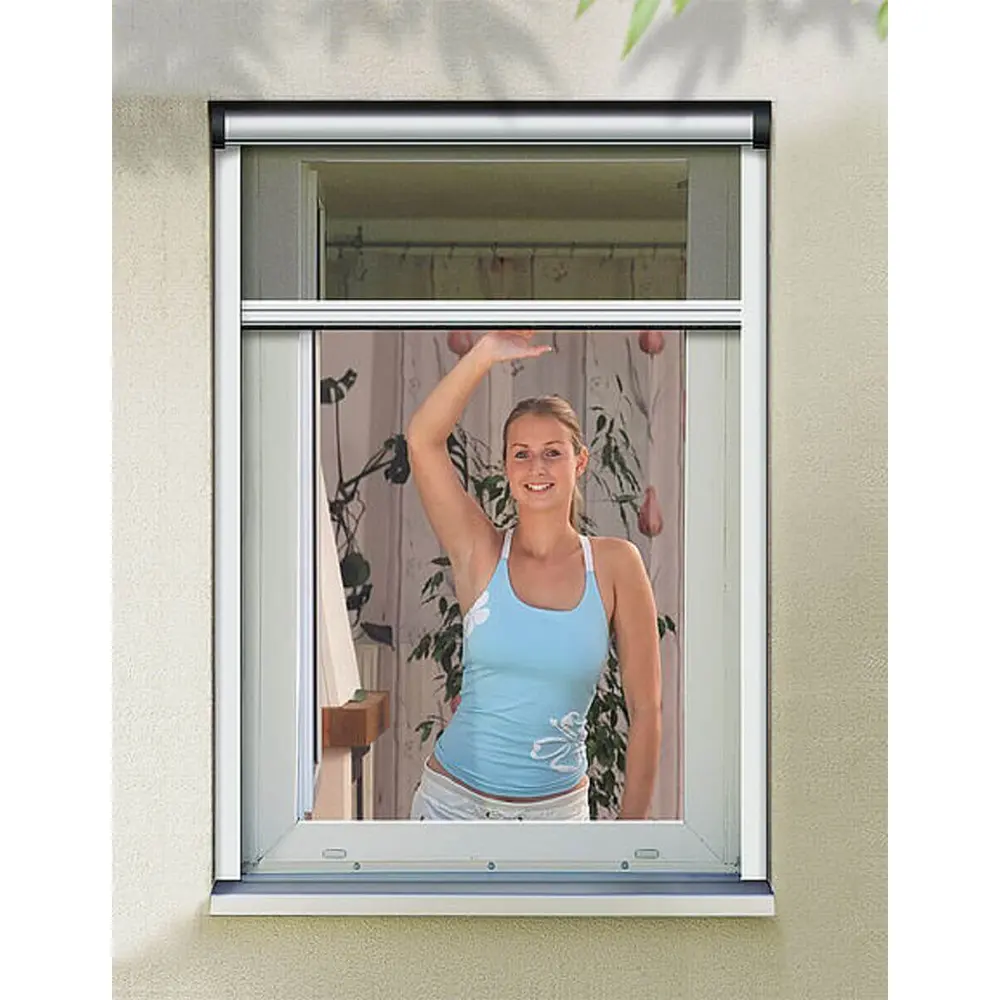 Aluminum Frame Mosquito Roller Window Screen Anti Bug Insect Mesh Net Retractable Sliding Upward Fiberglass Fly Screen Window