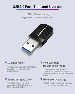 ComfastワイヤレスネットワークカードミニWi-Fiドングル1300Mbps 2.4G 5.8GデュアルバンドUSBWiFiアダプター (PC CF-812AC用) - Product Image 4
