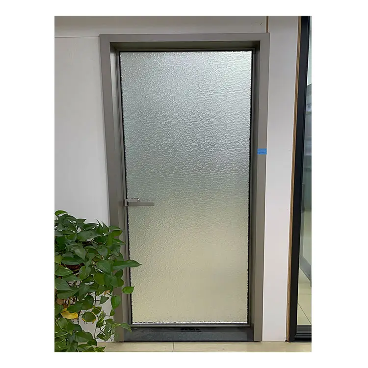 Ulianglass ingresso di alta qualità doppio alluminio incernierato telaio in vetro altalena in alluminio esterno porta in vetro smerigliato