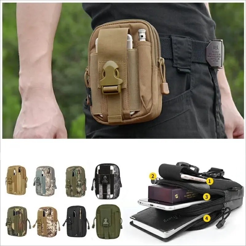 Outdoor Molle Tactical Taille Pouch Fanny Pack Bag Mannen Outdoor Sport Running Riem Mobiele Telefoon Houder Case Edc Jacht tassen