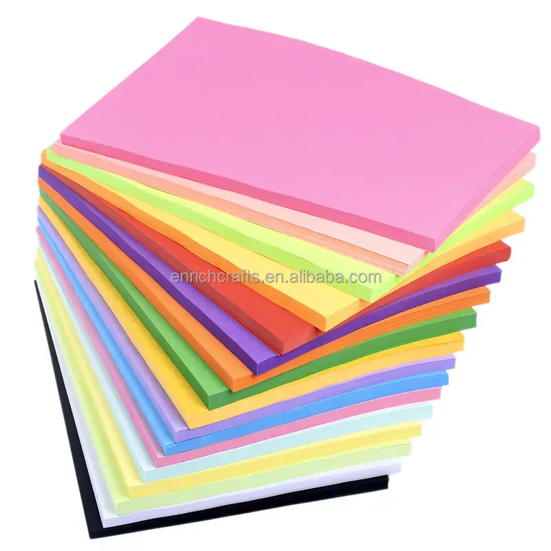 100 fogli formato A4 colori assortiti carta da costruzione carta da colorare per l'artigianato