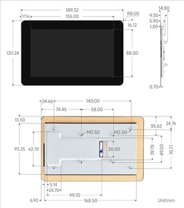 Display Touch capacitivo da 7 pollici DSI, 1280*720 pixel, pannello IPS, pannello in vetro temperato con incollaggio ottico, tocco a 10 punti