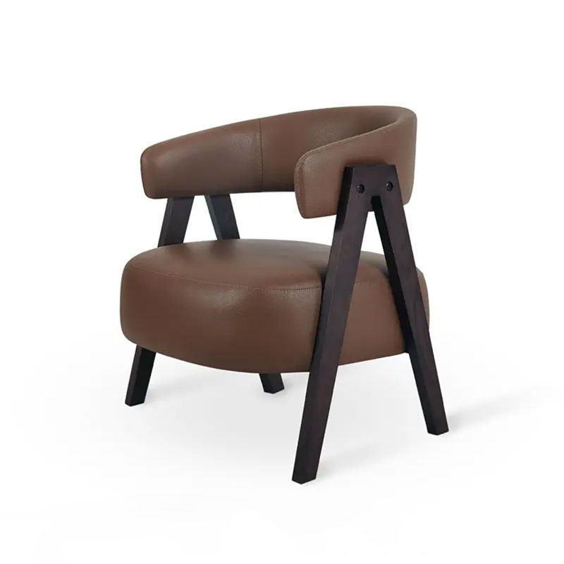 Fauteuil en cuir PU marron