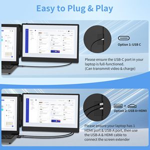 Monitores LCD personalizados de 15,6 pulgadas Plug Play, estilo de escritorio, interfaz HD tipo C, monitor portátil para uso en portátiles y negocios - Product Image 6