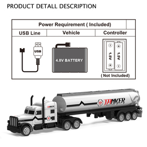 1:12รีโมทคอนโทรลรถบรรทุกน้ำมัน4CH 2.4กรัม RC รุ่นของเล่น - Product Image 3