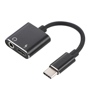 USB C 2 in 1 ses adaptörü tip C için 3.5mm Jack kulaklık kablosu USB-C şarj - Product Image 5
