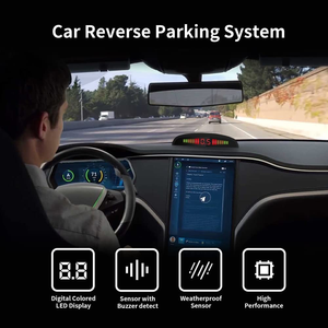 Sensor de aparcamiento para coche, sistema de Radar de marcha atrás trasero con 4 sensores, alarma LED de marcha atrás inalámbrica, recordatorio de alarma