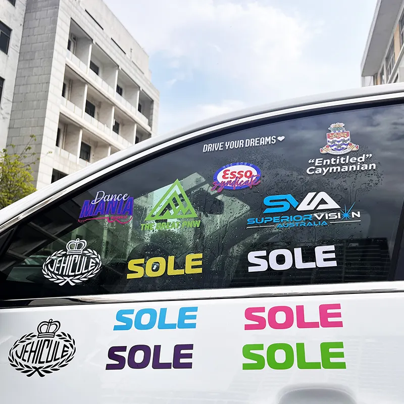 Calcomanías de transferencia de vinilo para vehículos resistentes a los rayos UV, pegatinas personalizadas impermeables para ventana de coche, pegatinas para parabrisas de coche