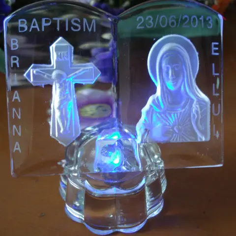 Cristal personnalisé baptême bomboniere cristal souvenirs de baptême