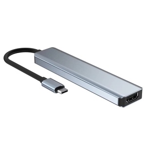 Acoplamiento de software de hardware de computadora 7 en 1 Tipo C a 4K HDMI USB 3,0 2,0 USB C Hub Adaptador de aluminio - Product Image 5