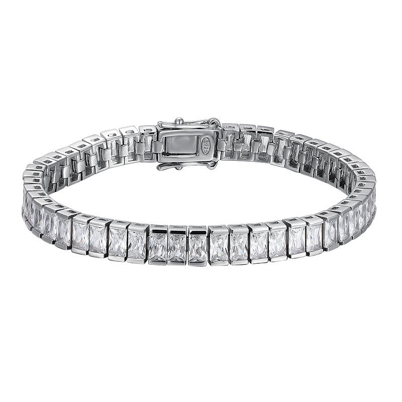 Ladder square diamond bracelet