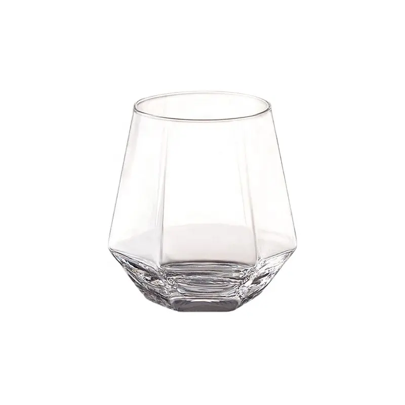 Özel cam içecek fincan altıgen şarap bardağı viski bardağı su suyu kola içme seti cam içme fincan