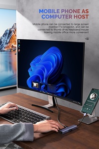 2025铝合金6合1 USB C集线器，紧凑型设计USB C RJ45以太网集线器，带4K60Hz HDMI适配器