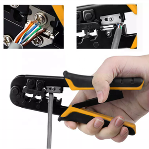 EZ Cat5e/6/7 Ethernet kesim tel kablo striptizci çoklu kullanım pense Alicate geçmek ağ kablosu RJ45 konnektör sıkma aracı - Product Image 2