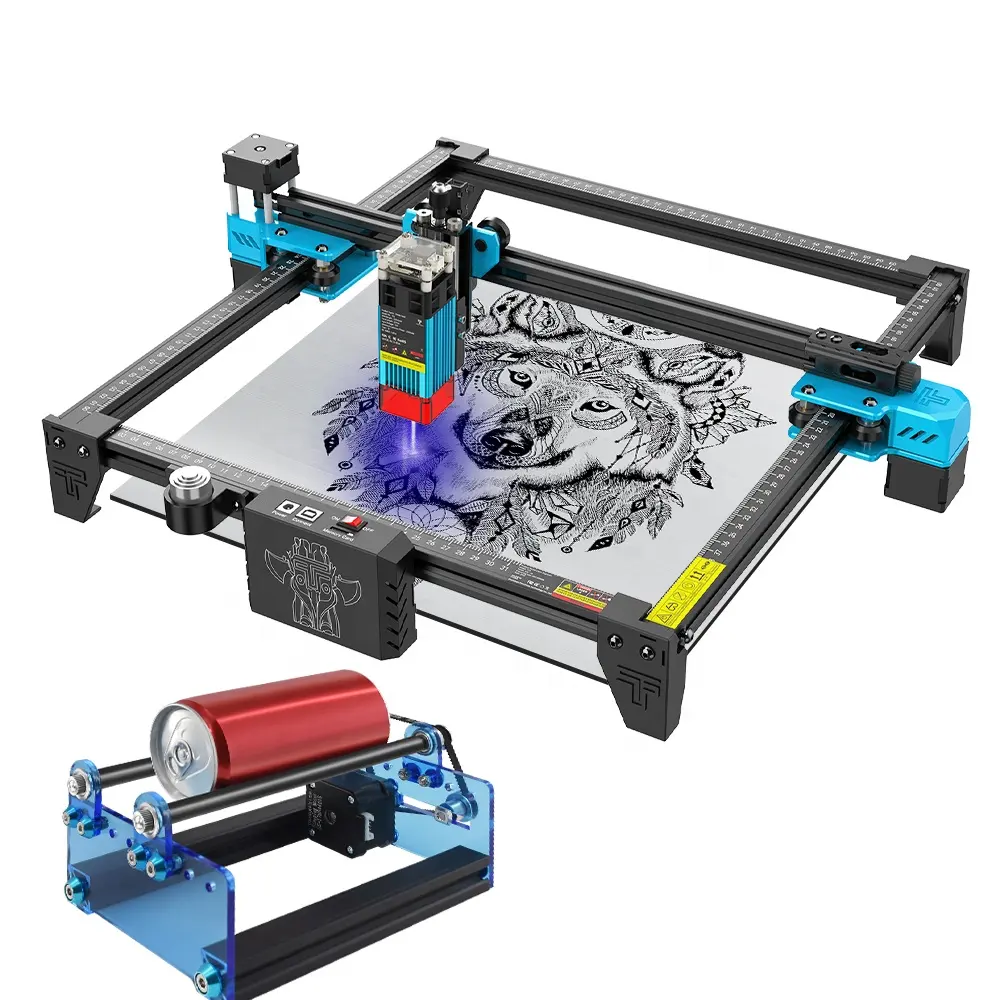 TTS 55 Twotrees escritorio Mini Lazer CNC corte láser para acrílico precio sello de goma grabador vidrio CO2 máquinas de grabado láser