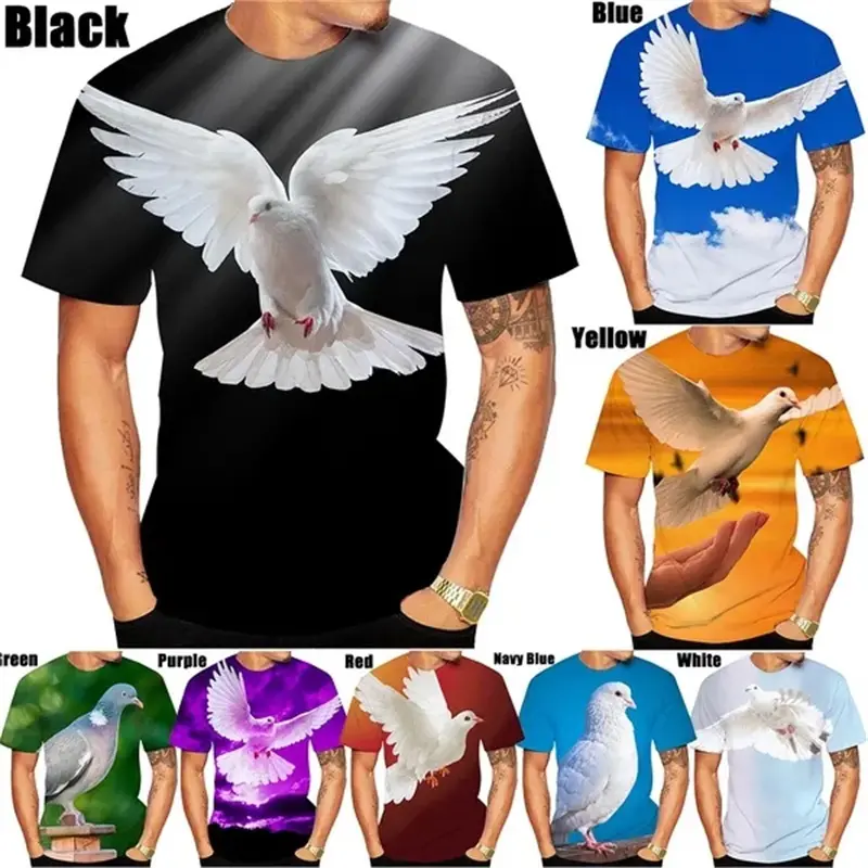 Tshirt grafica piccione 3D da uomo donna Casual girocollo a maniche corte T-shirt alla moda taglie forti abbigliamento da uomo