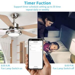 Tuya WiFi Smart Decke Fan Licht Wand Schalter, smart Leben/Tuya APP Timer stimme control und Countdown Verschiedene Geschwindigkeit Control - Product Image 5