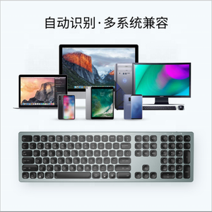 Doppia modalità 2.4G senza fili e blu della tastiera del dente forbici interruttore in lega di alluminio tastiera per Computer portatile tastiera per Apple - Product Image 5