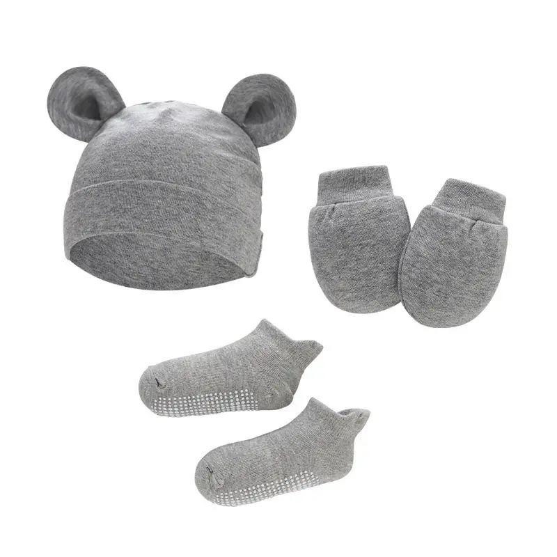 Gorros de bebé recién nacido unisex, conjunto de calcetines y guantes, gorro para recién nacido