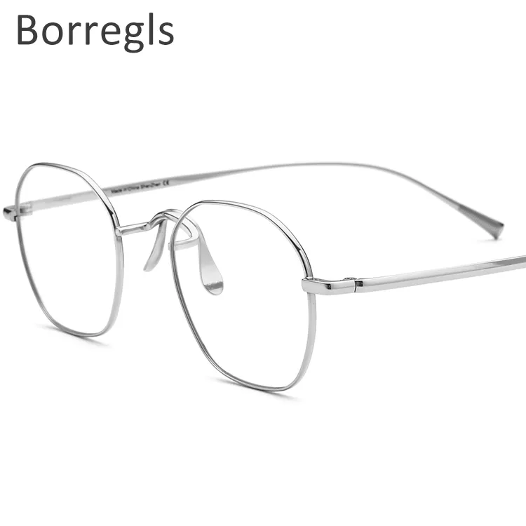 Borregls Titanium Glasses Frame Men Square miopia occhiali da vista ottici da donna 2022 New Titan Retro Eyewear 185731